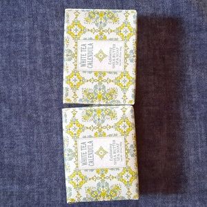 White Tea Calendula Shea Butter Exfoliating Spa Bar Soap Set 10.5oz Bars Body
